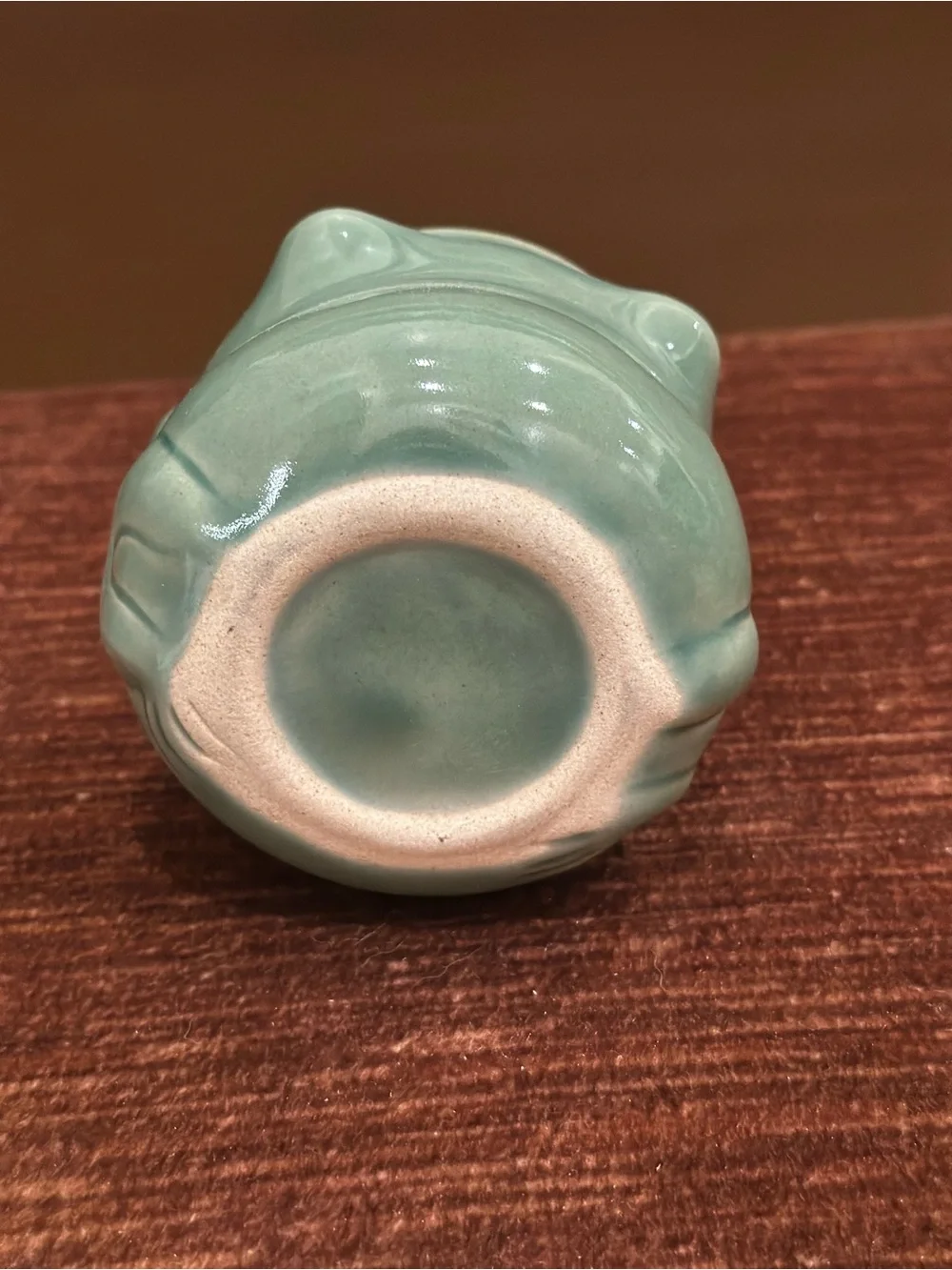 Ceramic Frog Planter in Seafoam Green